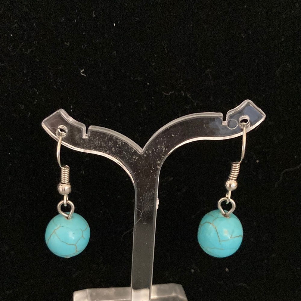 Silver Turquoise Dangling Earrings